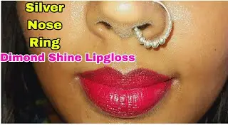 Silver Nose Ring, Blue liplinar +Red Lipstick + Dimond shine Lipgloss  tutorial video