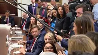 Rubio jokes about four jobs during Cabinet meeting and Trump wishes Swift and Kelce 'a lot of luck'