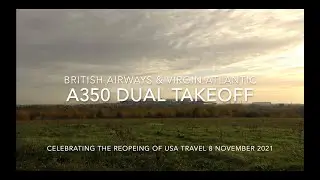 British Airways Virgin A350 Dual Takeoff Heathrow #BA1 #VS3 #DualTakeOff AIRLINER VIDEOS
