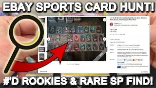 eBay Sports Card Hunt 🔎 ➜ Rare SP Football Card Find + Future HOF #'D Rookie Cards!