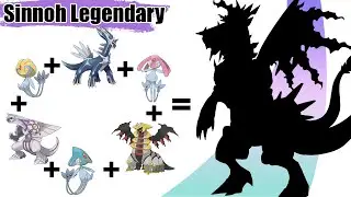 All Gen 4 Legendary Pok&eacute;mon Fusion : Palkia Dialga Giratina Azelf Mesprit Uxie
