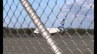 Finnair Embraer 170 take off at Joensuu airport