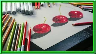 Drawing a cherry art time lapse with music | David Langner