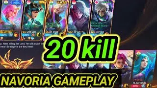 20 Kills !!  navoria gameplay -- MLBB