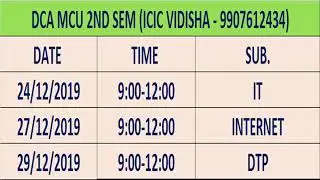 DCA 2nd SEM EXAM TIME TABLE