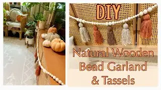 DIY Wood Bead Garland + DIY Tassels || Fall Wooden Garland || Boho Scandi Decor || Lesli R