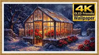 4K TV Art - Greenhouse Glow - Cozy Winter Escape