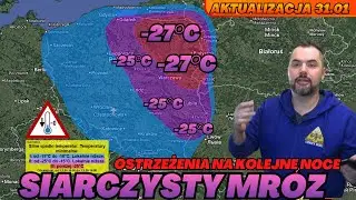 Siarczyste mrozy. Na wschodzie lokalnie do -30°C. Ostrzeżenia