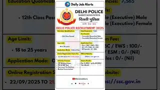 Delhi Police Recruitment 2025 | New Vacancy 2025 | Daily Job Alerts #shorts