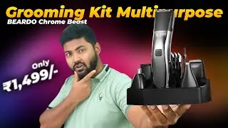 Beardo Chrome Beast 8-in-1 Multipurpose Trimmer | 40 Length Settings | Precision Grooming Kit