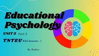 Educational Psychology Unit 5   PERSONALITY    (Part - 5)