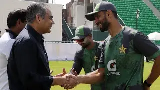 PCB Chairman Mohsin Naqvi Met the Pakistan Test Squad at Gaddafi Stadium 