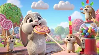 Candy Rabbits 🐰🍬   Learn Colors and Animals for Kids   Fun Preschool Educational Video