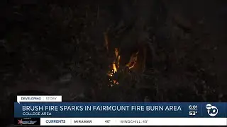 Brush fire ignites in Fairmount Fire burn area