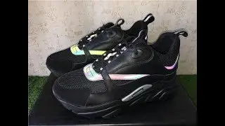 DIOR B22 SNEAKERS BLACK TECHNICAL KNIT 3M REFLECTIVE