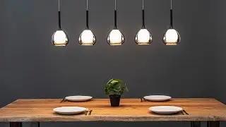 Moderne 5-lichts eettafelhanglamp zwart met dubbel glas | Straluma 23220059