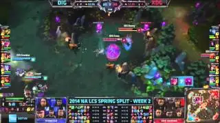 LCS 2014 NA: Spring W2D1: DIG vs XDG: Great DIG Crumbzz baron steal