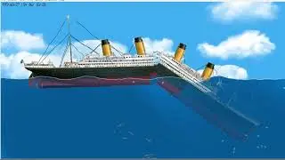 Titanic Ship sinking in floating sandbox 