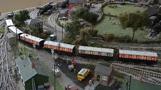 Hornby LNWR 6 wheel carriages being pulled by a J36 called Maude.