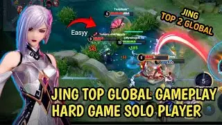 JING TOP GLOBAL 2 GAMEPLAY, Hard Game Solo Player ( Best Build Jing Terbaru ) HONOR OF KINGS