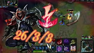 BRUTAL ZED VS YASUO MID LANE | ZED MONTAGE -KDA 26/3/8