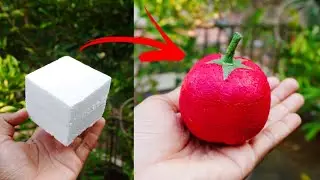 Tomato Making With Thermocol | Thermocol Craft Ideas
