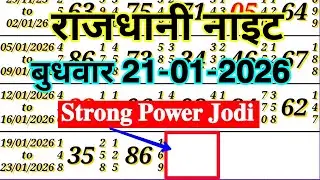 Rajdhani Night Today 21/01/2026 Wednesday Strong Power Single Jodi Video Solution 
