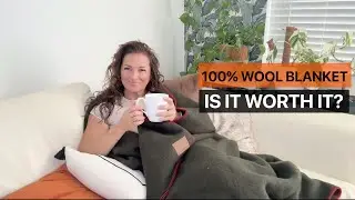 Whispering Winds 100% Wool Blanket - Premium, Soft, Thick, Warm Large, Camping Blanket