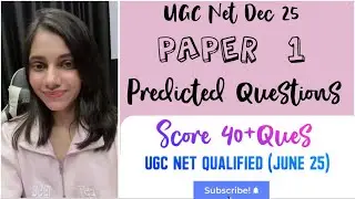 #ugcnet Paper 1 Predicted Questions ✅😊Exam Aagaya💯ye topics krlo ache se🧿