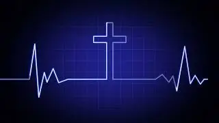 Christian EKG Heartbeat to Cross; no sound; screensaver; mood-setter