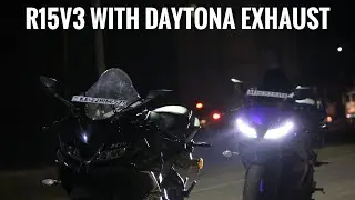 Yamaha r15 v3 with daytona exhaust🚀