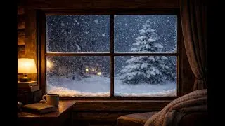 Cozy Cabin Blizzard Outside the Window | Winter Storm Ambience for Relaxation