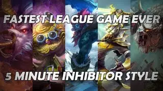 Fastest League of Legends Game (5 Min Inhibitor Style)