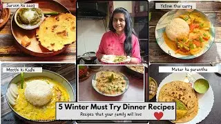 5 Winter Special Recipes | Sarson ka saag | Matar Paneer Paratha | Creamy Mushroom | Thai curry