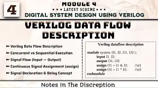 4 VERILOG DATA FLOW DESCRIPTION Explained Module 4 DSDV 3rd Sem ECE VTU
