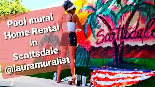 Mural spray paint for Turquoise palms Scottsdale