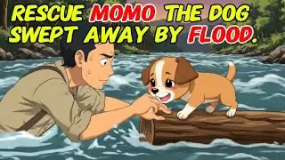Momo the dog was swept away | Ghibli-Inspired Animation