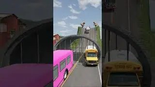 Buses & Dumper Truck vs Drain Pipe Crash   BeamNG drive #shorts #beamngdrive #bus 30