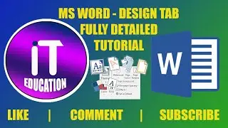 MS WORD DESIGN TAB ALL FUNCTIONS TUTORIAL