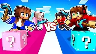 CORRIDA LUCKY BLOCK Meninos VS Meninas no Minecraft