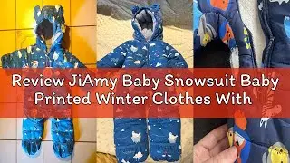 Review JiAmy Baby Snowsuit Baby Printed Winter Clothes With Flod-Over Girl Boy Hooded Outfits Jumpsu