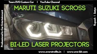 EVO CUSTOM CAR: Maruti Suzuki SCross Headlight retrofit projectors with M4 DRLs by Specialist Rupesh
