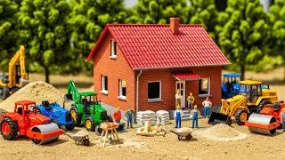 Diy Mini Tractor, Road Roller Builds House with real bricks | science project | Diy Mini project