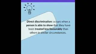 Discrimination can be positive or negative, direct or indirect