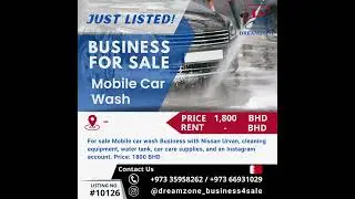 Business For sale a mobile car wash with complete equipement in Bahrain   Dreamzone Real Estate
