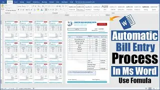 Automatic Bill Entry Process in Ms Word Using Formula || Ms Word Billing System Full Tutorial