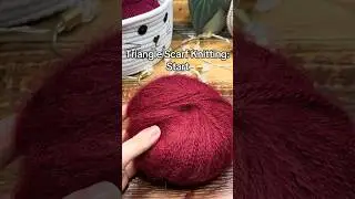 Starting a triangle shawl 🧶Easy knit. #knitting #knittutorial #triangleshawl #beginnerknitting