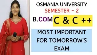 C&C++ || MOST IMPORTANT QUESTIONS || 💯 PASS || SEMESTER - 2 || O.U || C & C++ ||@shivanipallela