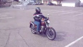 Heather on her motorcycle
