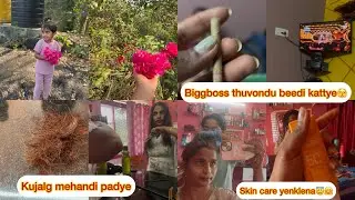 Biggboss mugina bejar🥹 beedi katye yan🫣 skin care malthondulla😇🤗#poojatuluvlog 